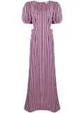 GANNI striped cut-out organic cotton dress - Pink