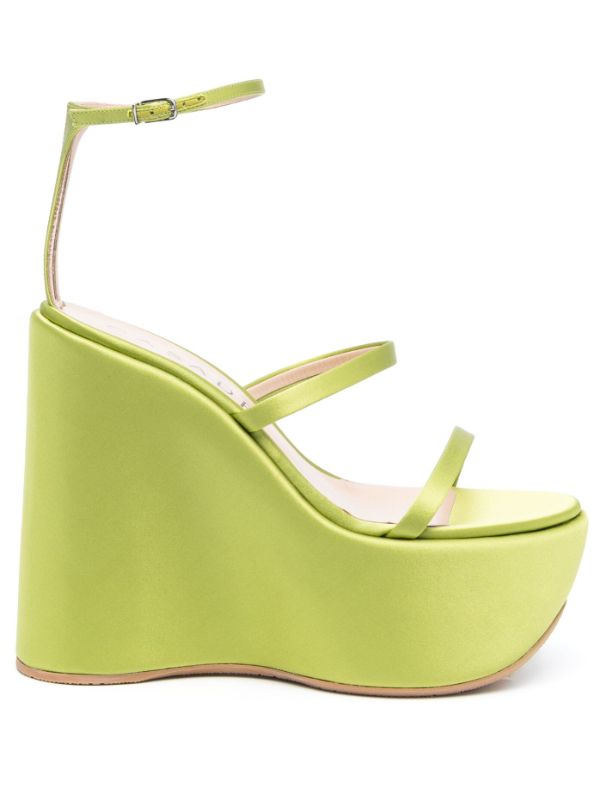 Green cheap wedge sandals