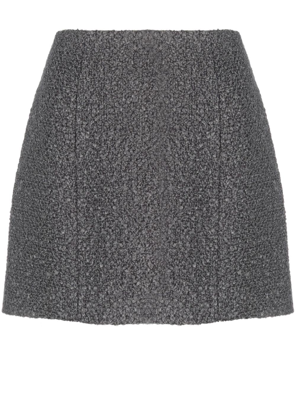 Shop Patou Textured-knit Mini Skirt In Grey