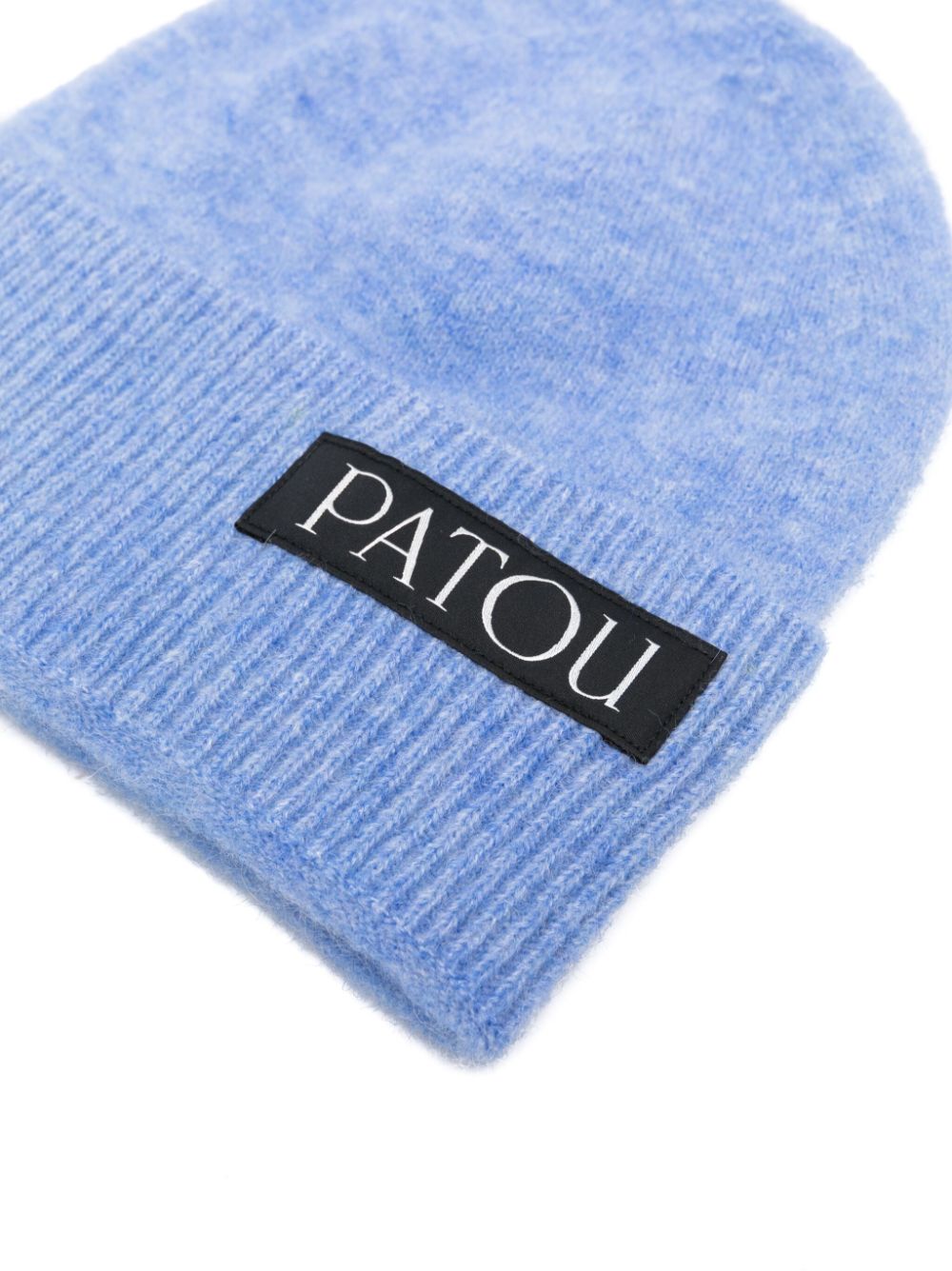 Patou logo-patch wool-blend beanie - Blauw