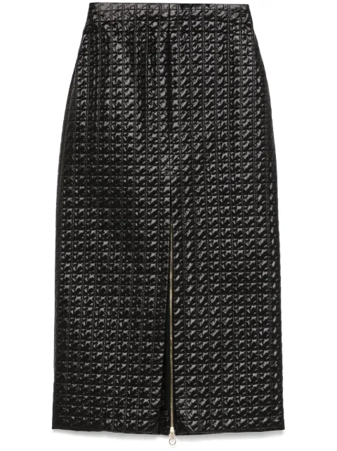 Patou zip-up quilted midi skirt
