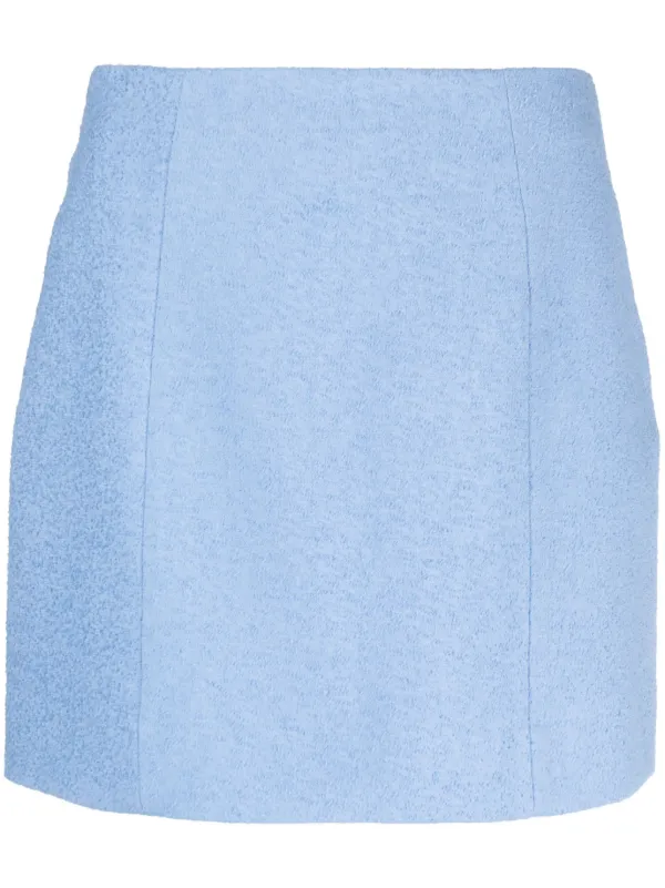 Patou Linen-blend Miniskirt in Blue