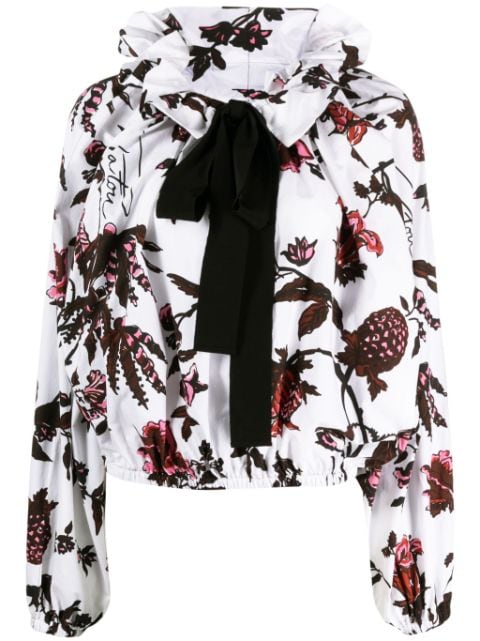 Patou Blusa floral com detalhe de laço