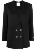 Patou collarless double-breasted blazer - Black