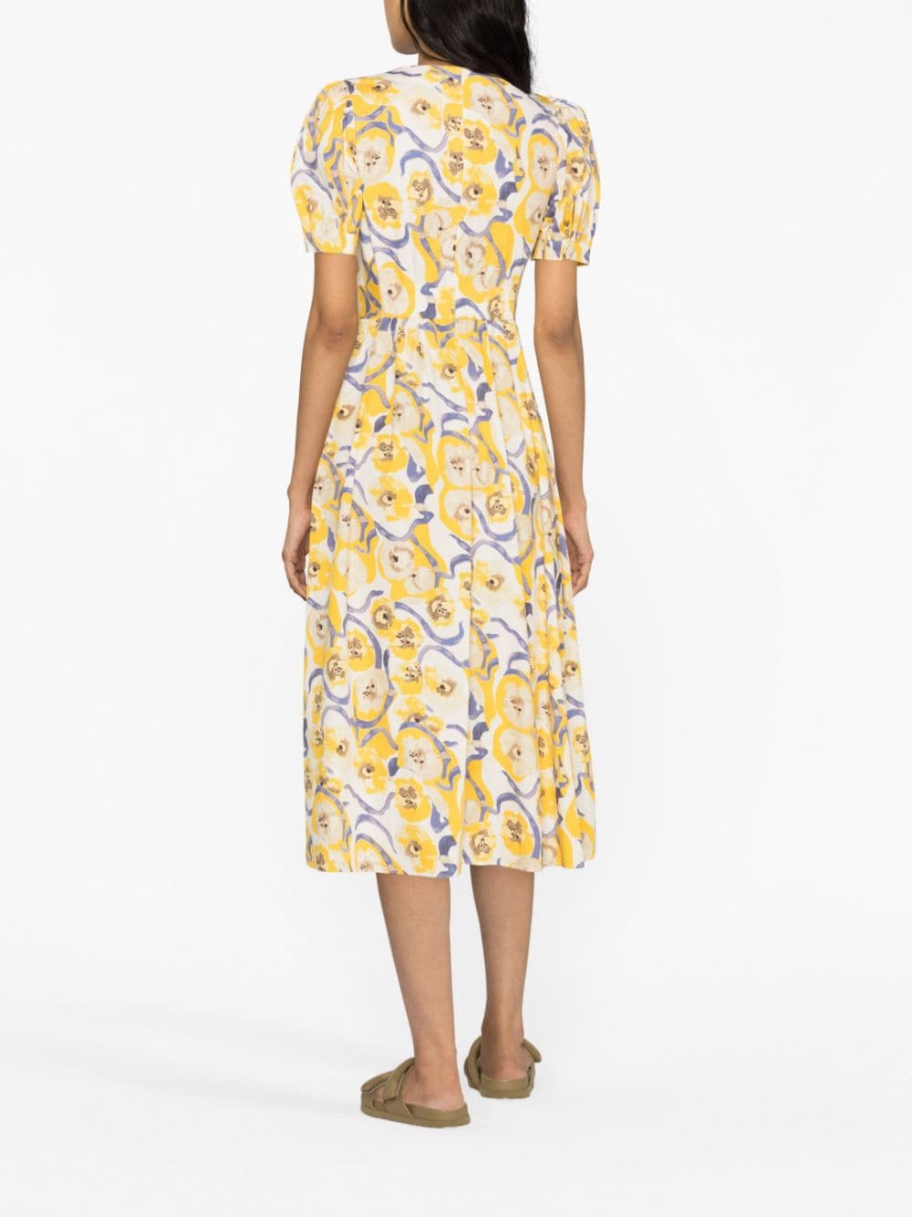 Shop Diane Von Furstenberg Abstract-print Cotton Dress In Gelb