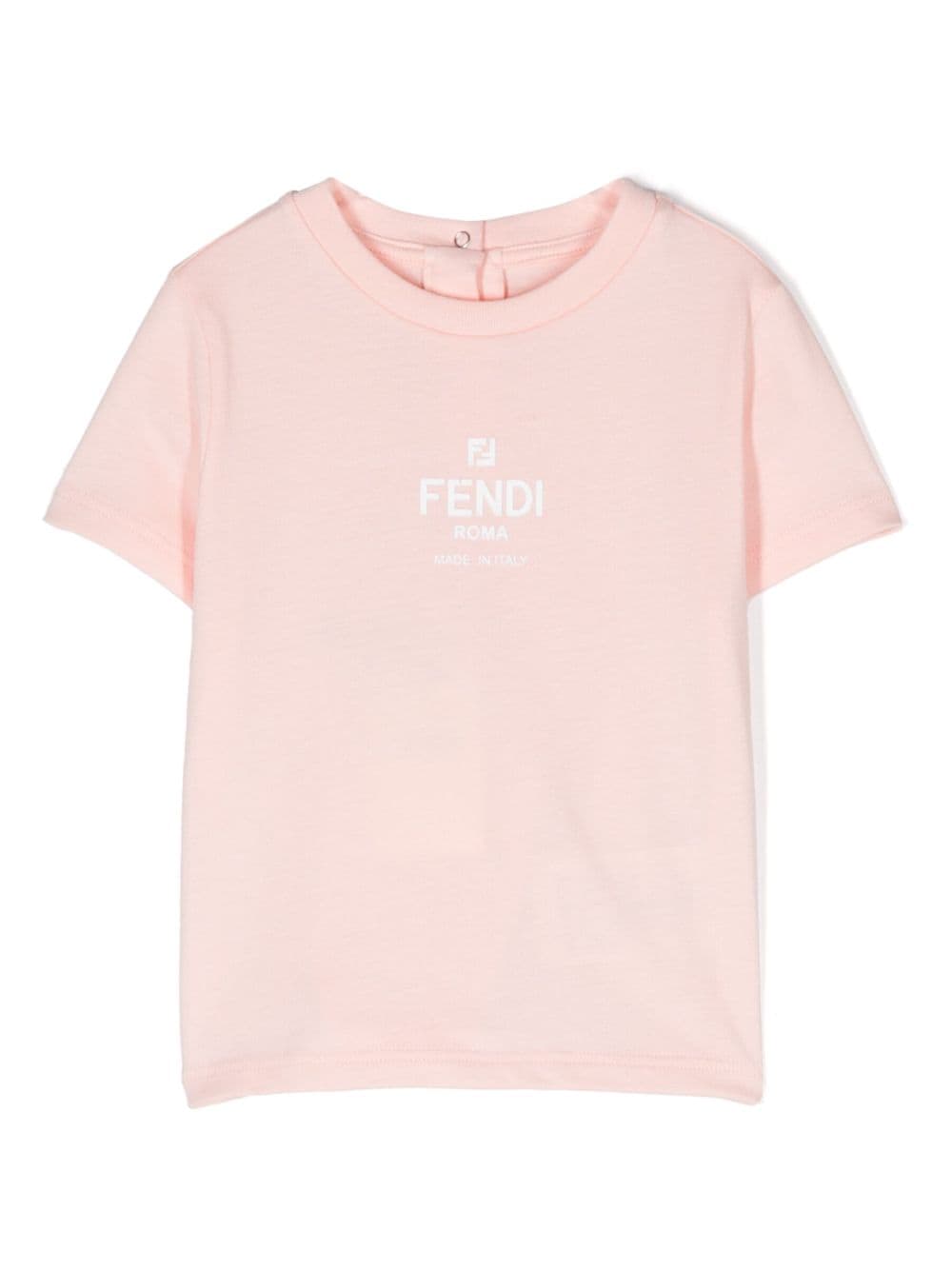 Fendi Babies' Logo-embossed Cotton T-shirt In Pink