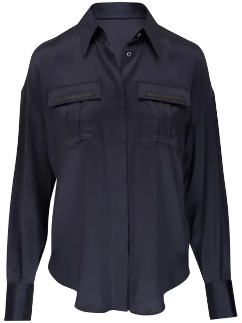 Brunello Cucinelli camisa con detalle de cadena Monili