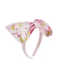 MAMA LUMA KIDS floral-print bow-detailing head band - Pink