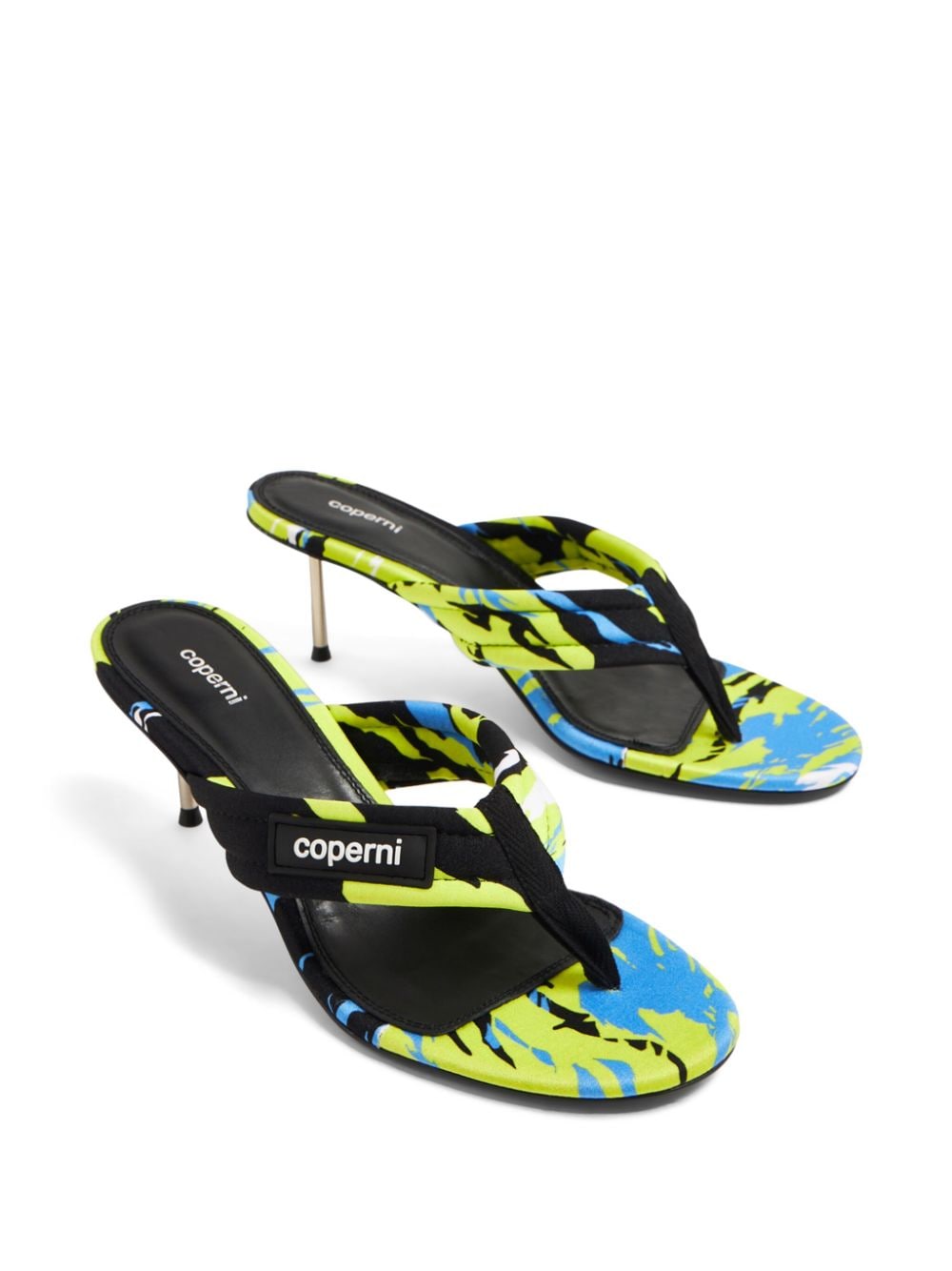 Shop Neous 90mm Graphic-print Thong-strap Sandals In Schwarz