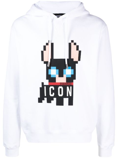 DSQUARED2 signature Icon-motif cotton hoodie Men