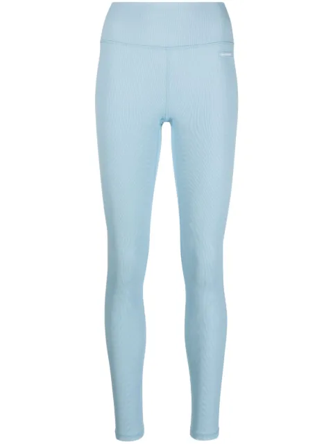 Sporty & Rich Serif logo-patch ribbed leggings