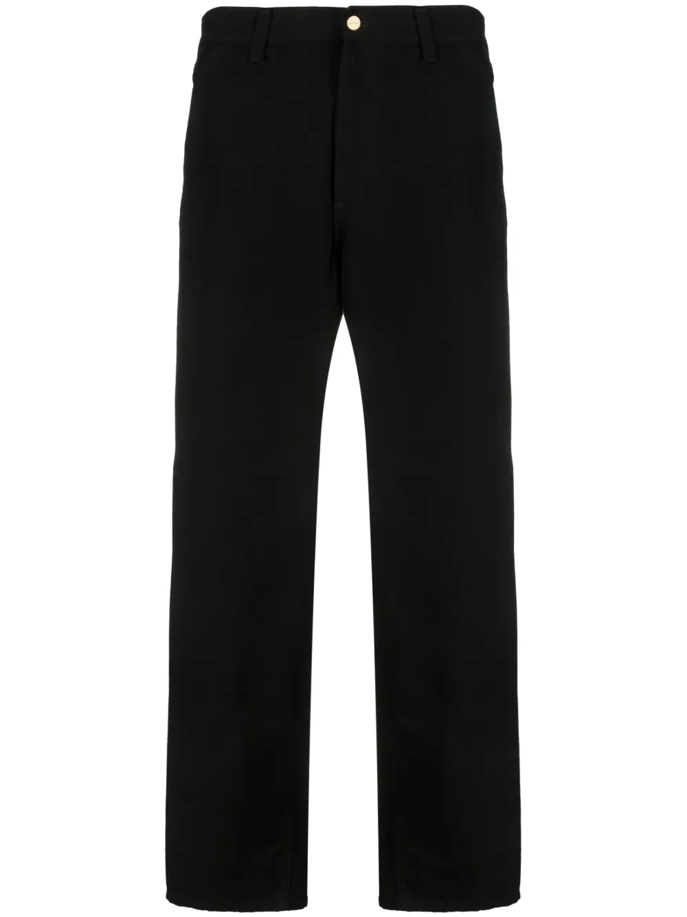 Carhartt Straight-leg Pants With Logo Patch In Black