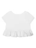 MAMA LUMA KIDS bow-detailing ruffled crop top - White