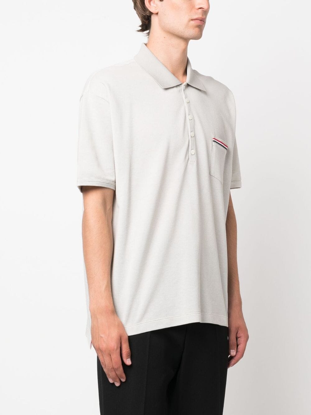 Shop Thom Browne Cotton Polo Shirt In Nude