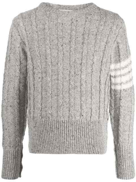 Thom Browne 4-Bar stripe cable-knit jumper