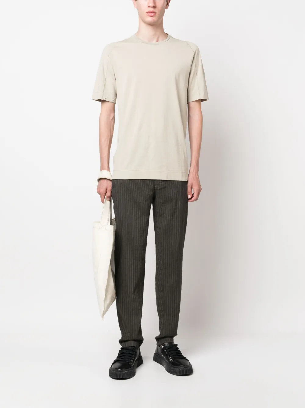 Transit T-shirt met ronde hals - Beige