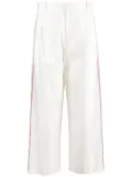 Zeus+Dione tape-detail wide-leg trousers - White