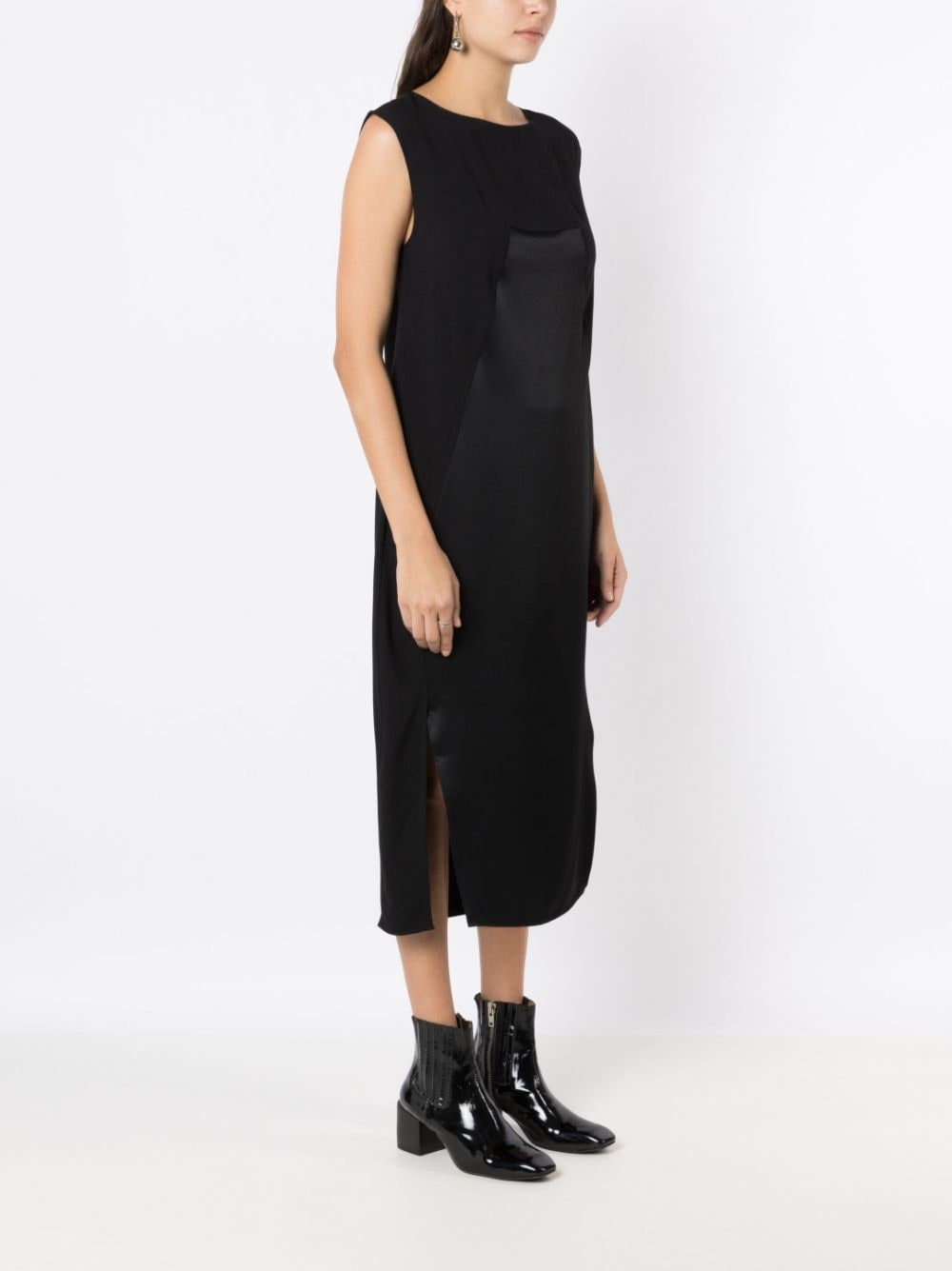 Shop Uma Raquel Davidowicz Satin-detail Sleeveless Dress In Black