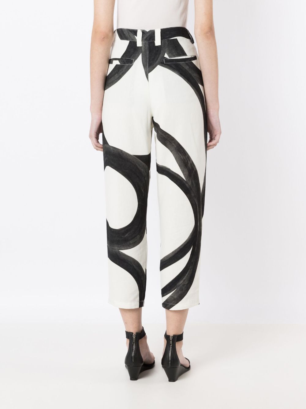 Shop Uma Raquel Davidowicz Abstract-pattern Tailored Trousers In Black