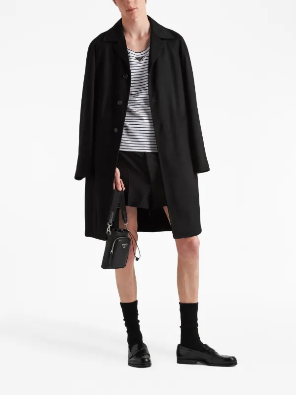 Prada triangle-logo Striped Tank Top | White | FARFETCH