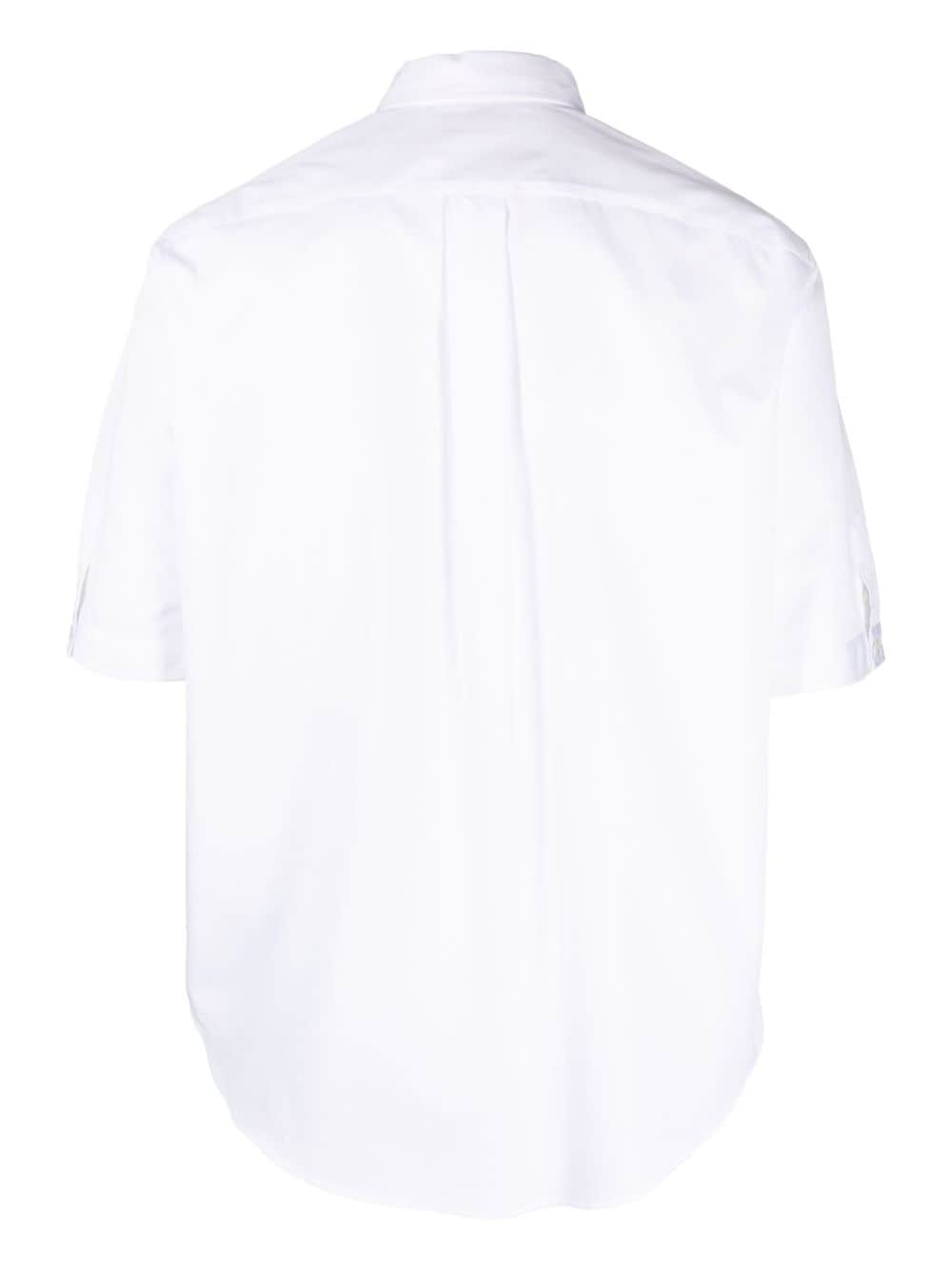 Shop Alexander Mcqueen Orchid-embroidered Cotton Shirt In Weiss