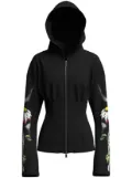 Maccapani floral-print zip-up hoodie - Black