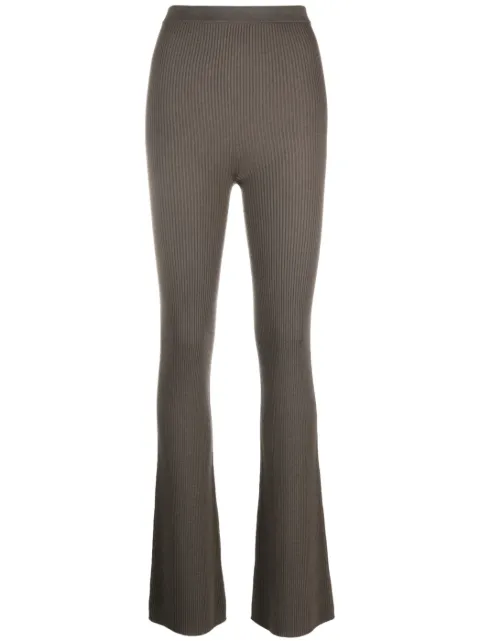 Rick Owens pantalones tejidos de canalé acampanados
