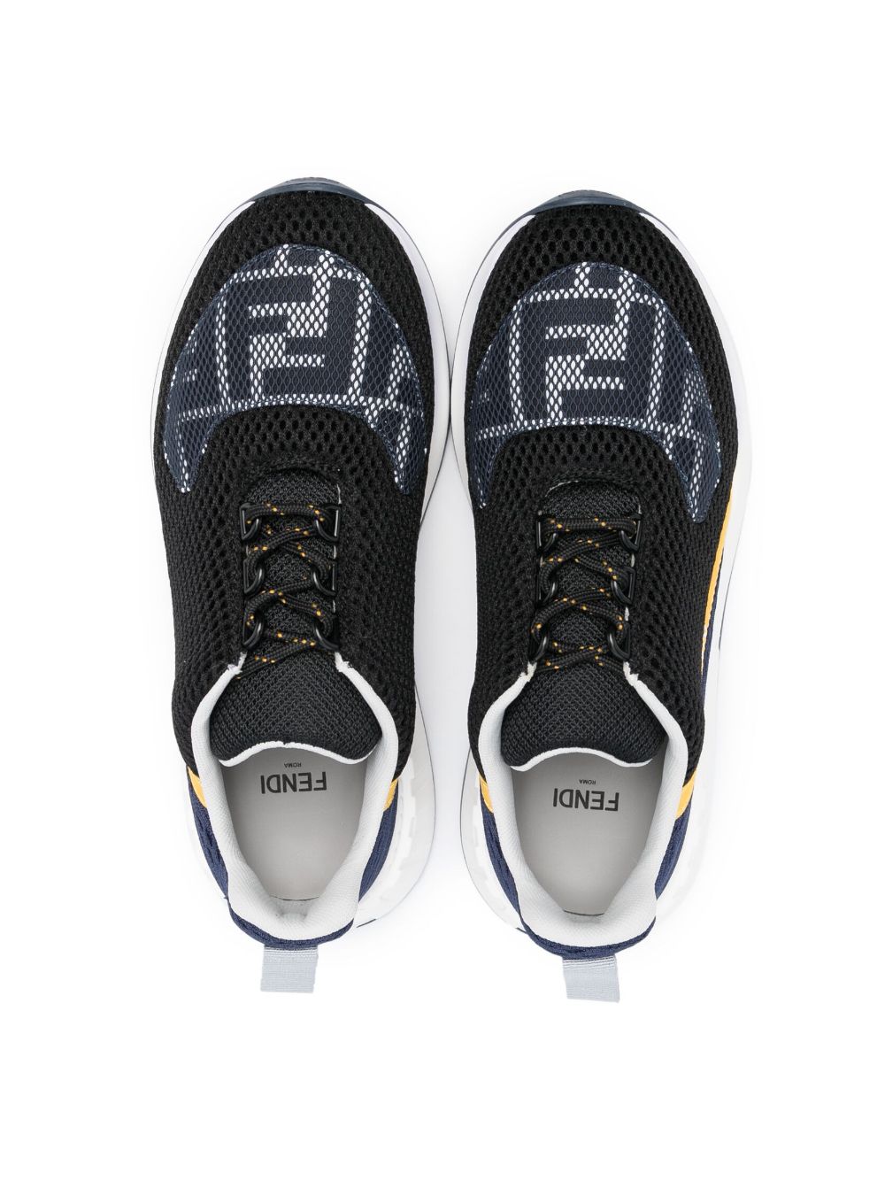 Shop Fendi Monogram-print Low-top Sneakers In Blue