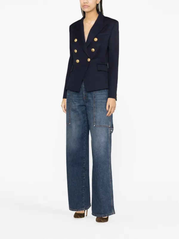 【Balmain】フィットウールジャケット Balmain rhinestone-embellished Bomber Jacket | Black | FARFETCH