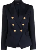 Balmain double-breasted wool blazer - Blue
