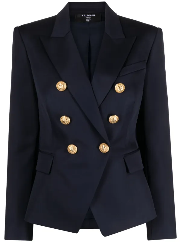BALMAIN テーラードジャケット 青 Balmain ダブルジャケット | ブルー | FARFETCH JP