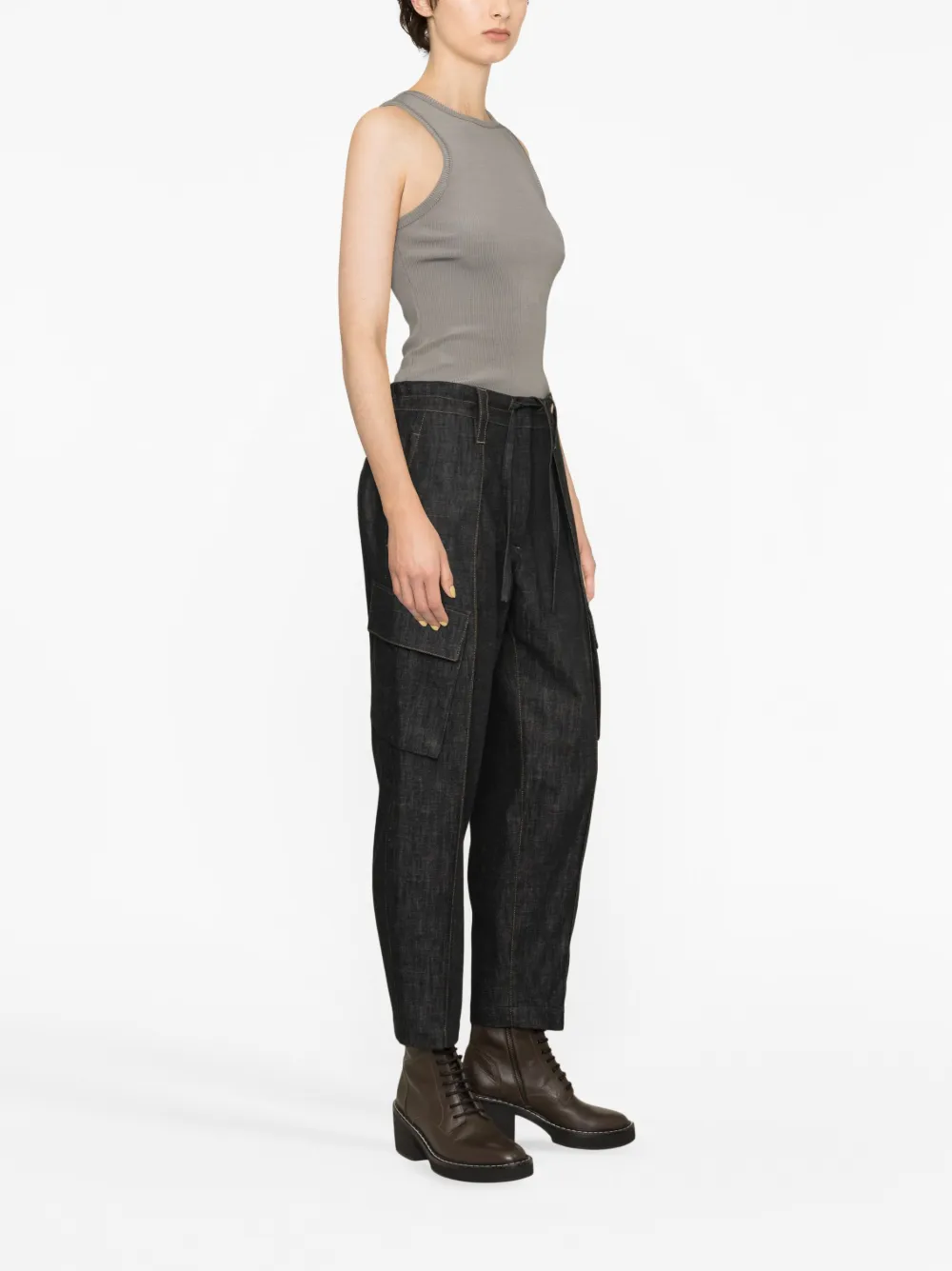 Brunello Cucinelli Denim Baggy Trousers In Black
