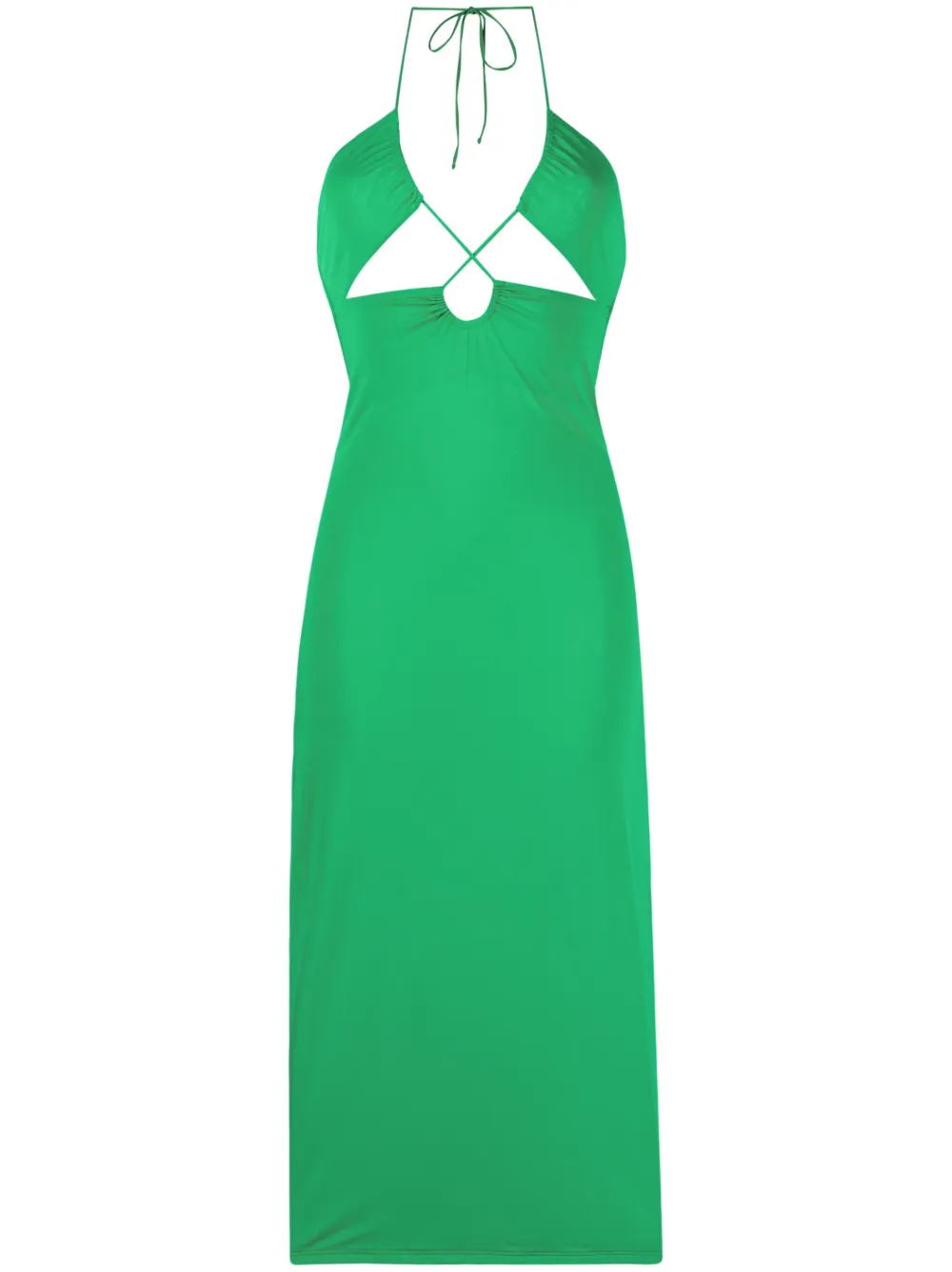Mc2 Saint Barth Cut-out Detail Midi Dress In Green