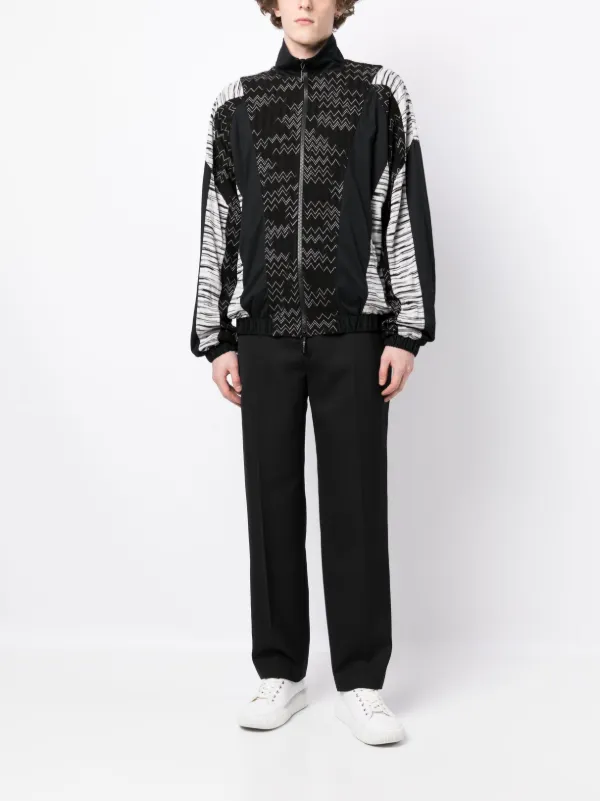ミッソーニ　ジャケット Missoni Zig Zag zip-up Jacket | Black | FARFETCH