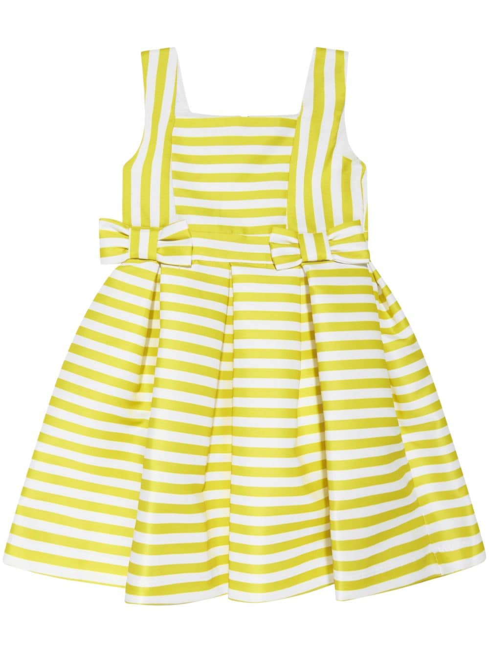 MAMA LUMA KIDS bow-detail striped sleeveless dress - Yellow