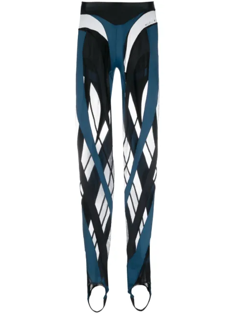 Mugler Spiral panelled leggings