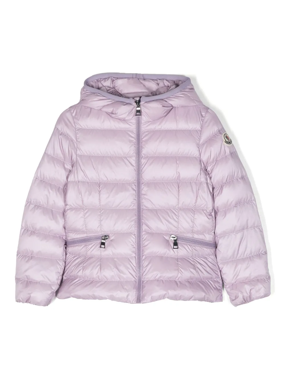 Moncler Enfant logo-patch zipped padded jacket | Purple | Image 1