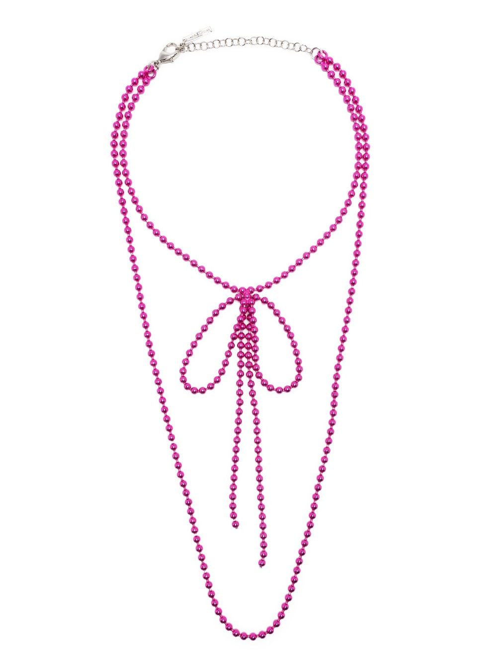 Hugo Kreit bow-detail layered necklace - Pink