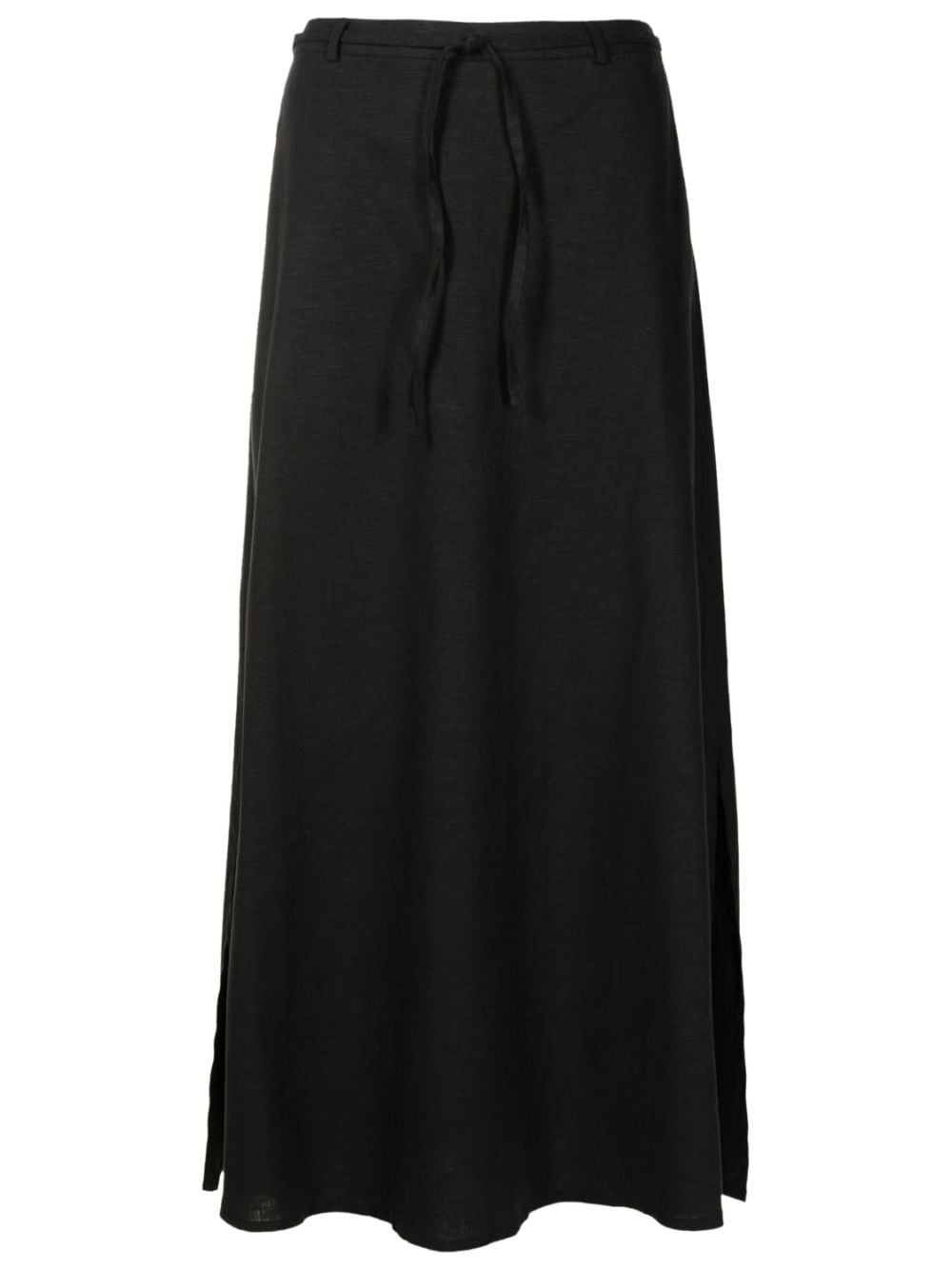 Uma Raquel Davidowicz Maxi Linen-blend Skirt In Black