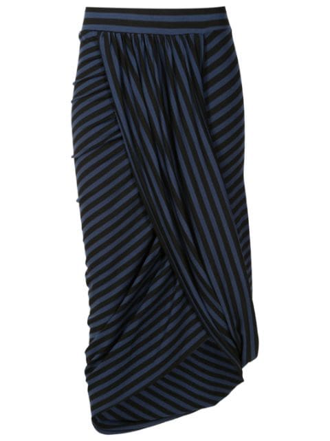 Uma | Raquel Davidowicz striped draped midi skirt