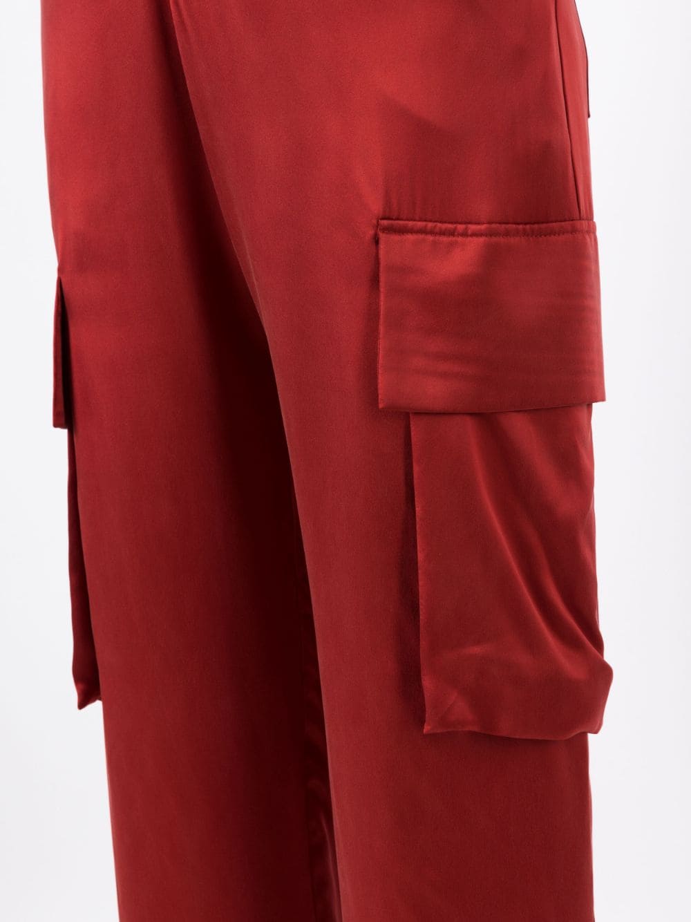 Shop Uma Raquel Davidowicz Straight-leg Silk Cargo Trousers In Red