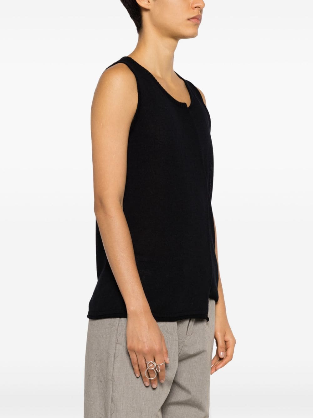 Shop Uma Raquel Davidowicz Marimba Asymmetric Knitted Top In Black