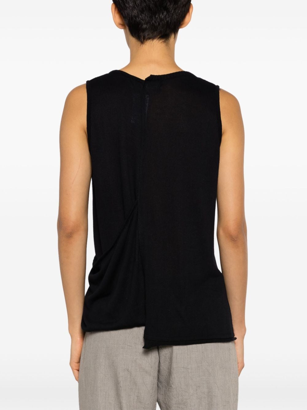 Shop Uma Raquel Davidowicz Marimba Asymmetric Knitted Top In Black