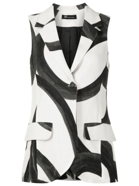 Uma | Raquel Davidowicz abstract-pattern notched-lapels waistcoat