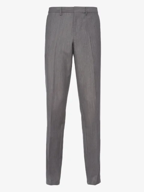 Prada triangle-logo mohair-wool trousers