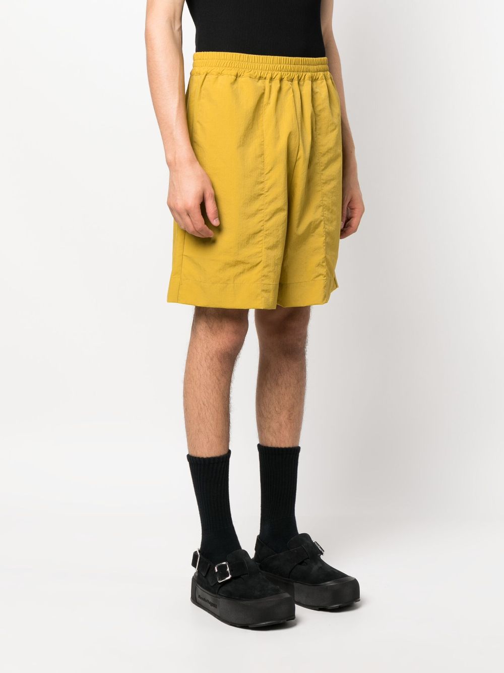 Shop Studio Nicholson Elasticated-waist Track Shorts In Yellow