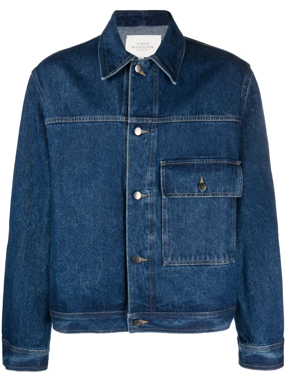 Studio Nicholson patch-pocket Denim Jacket - Farfetch