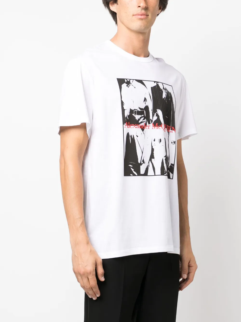 Alexander Mcqueen Photograph-print Cotton T-shirt In White | ModeSens