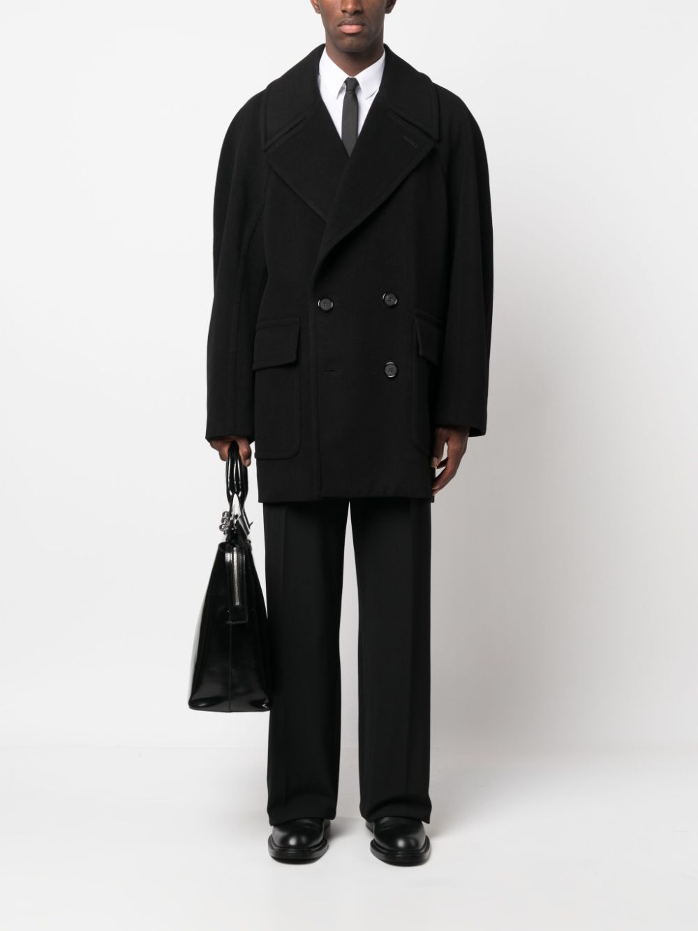 Alexander McQueen double-breasted tailored coat - Black