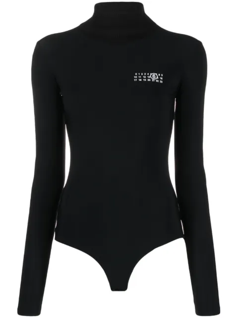 MM6 Maison Margiela logo-print jersey bodysuit